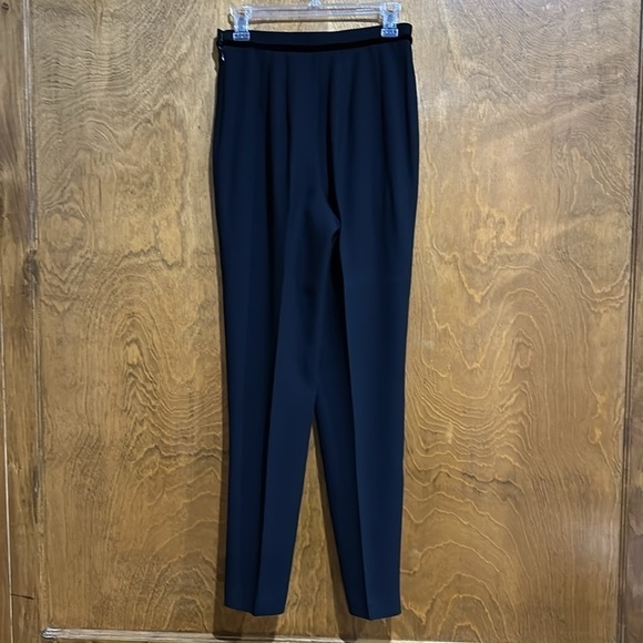 Simon Chang Tuxedo Style Pants with Velvet Trim and Jeweled Buttons Size 6 - EUC - Picture 4 of 5